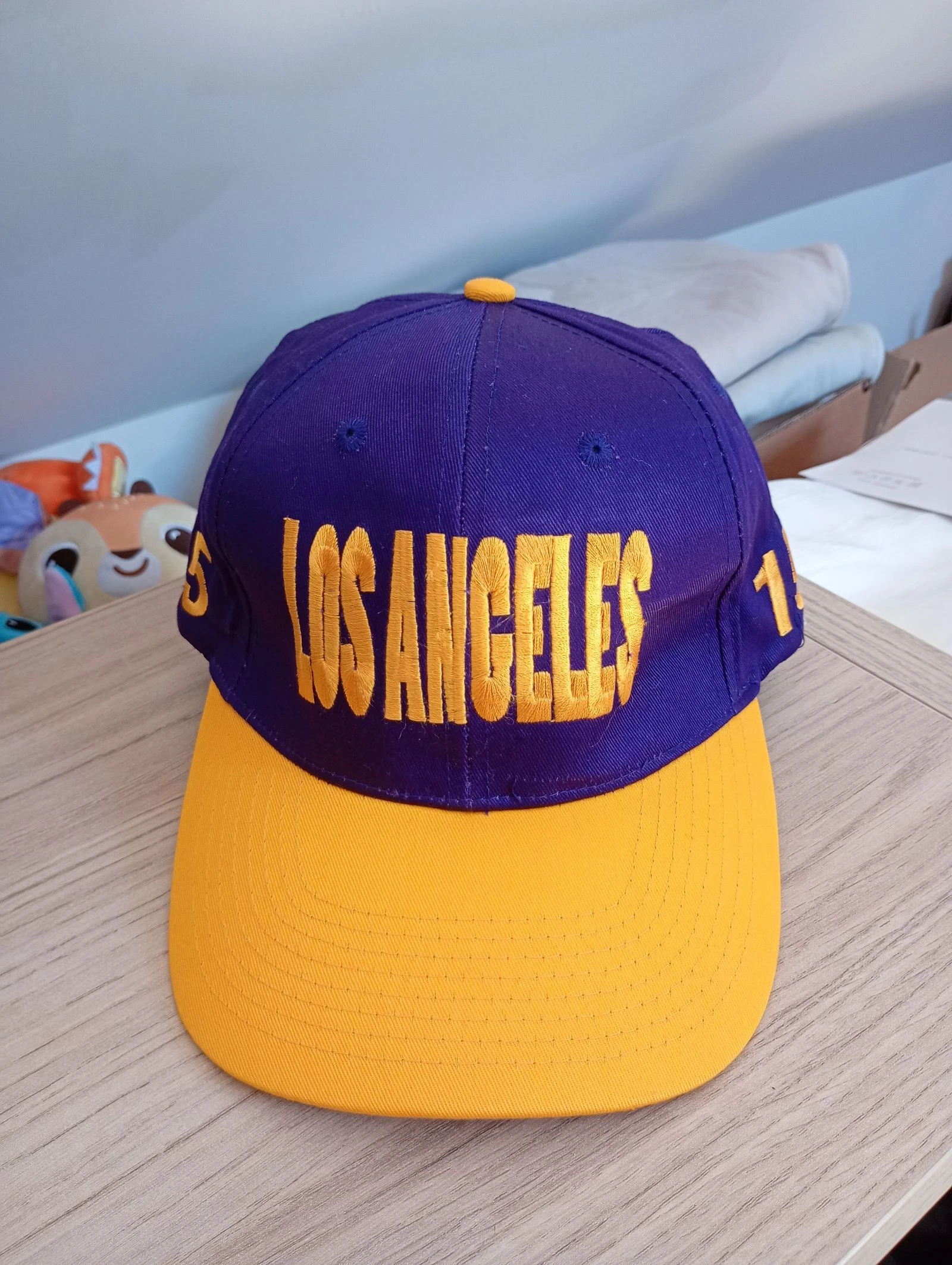 Casquette vintage années 90 snapback los Angeles violet et jaune réglable